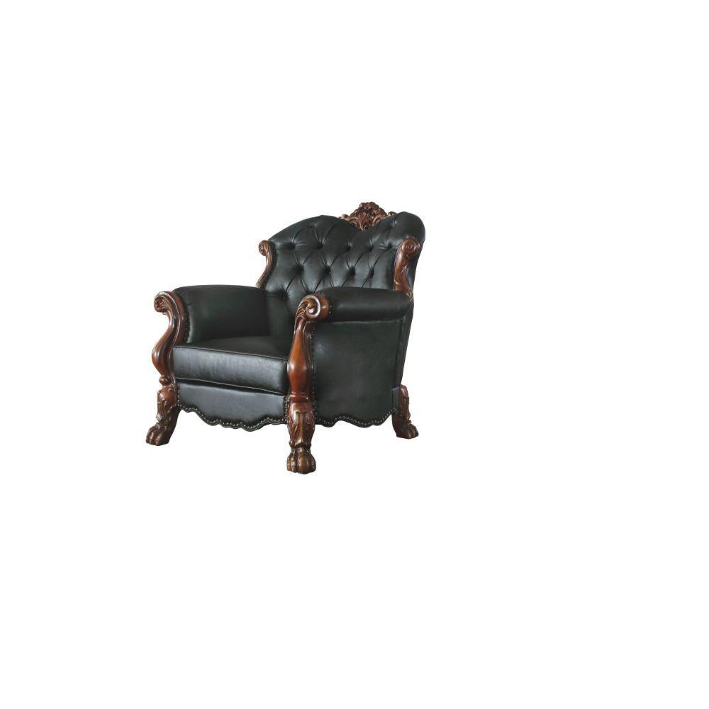 Cherry Oak Black PU Dresden Sofa Set 3 P K262282