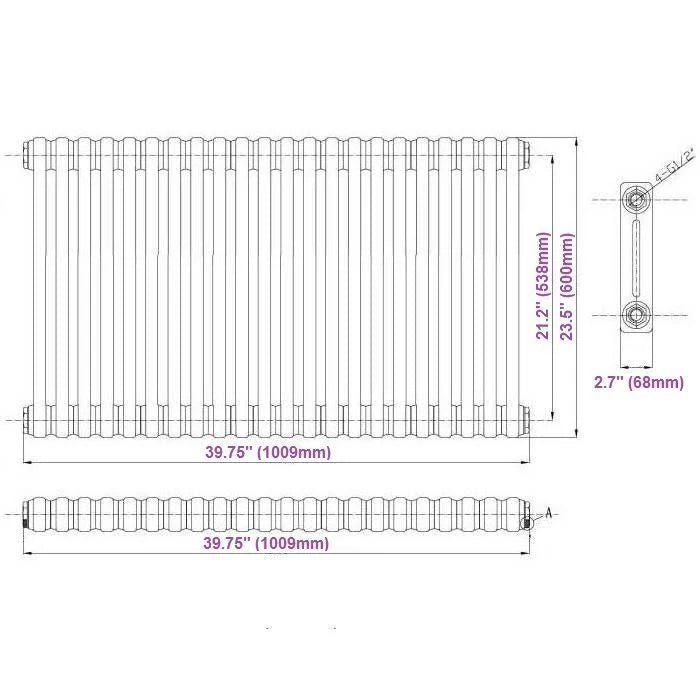 White Cast Iron Style Radiator J8950