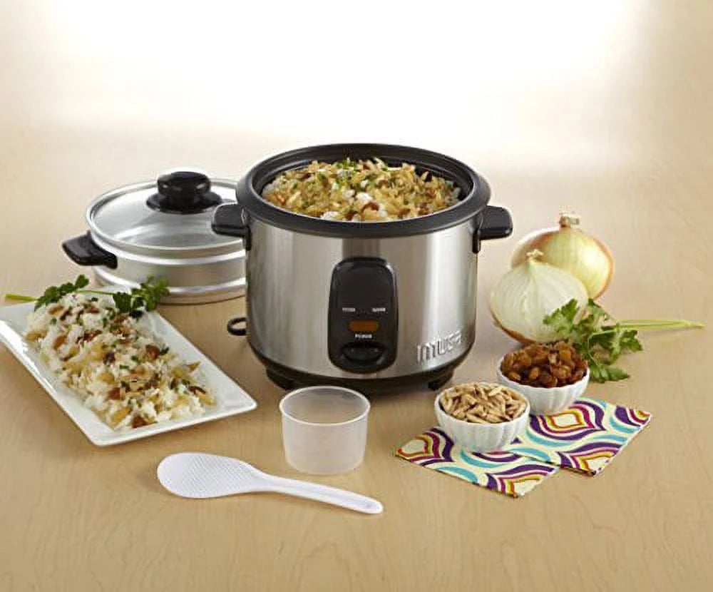 10-Cup Stainless Steel Rice Cooker with Steam Tray O16241