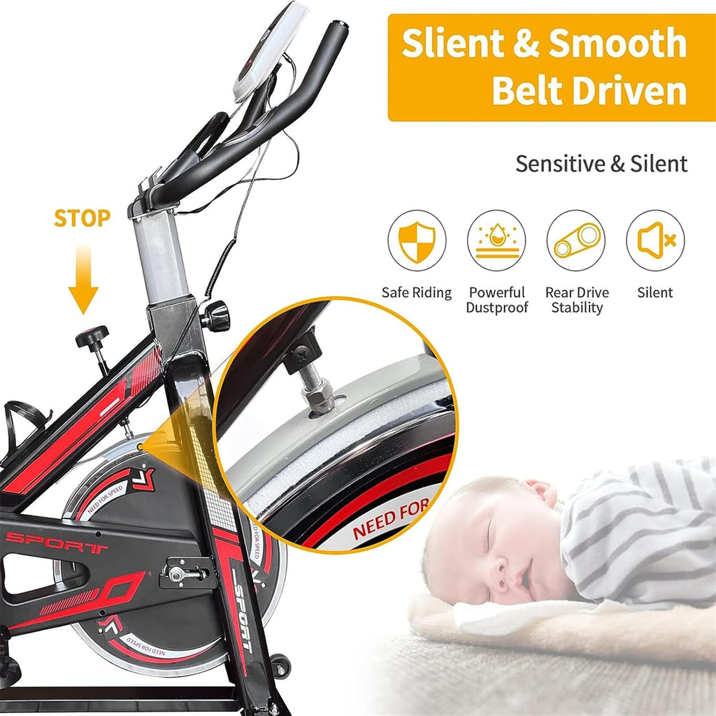 Exercise Stationary Bike with LCD Monitor V2476