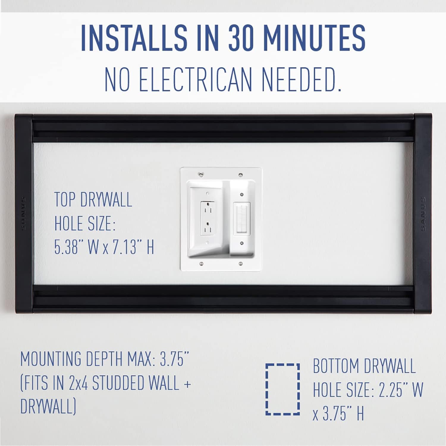 White TV Outlet Wall Kit K4909