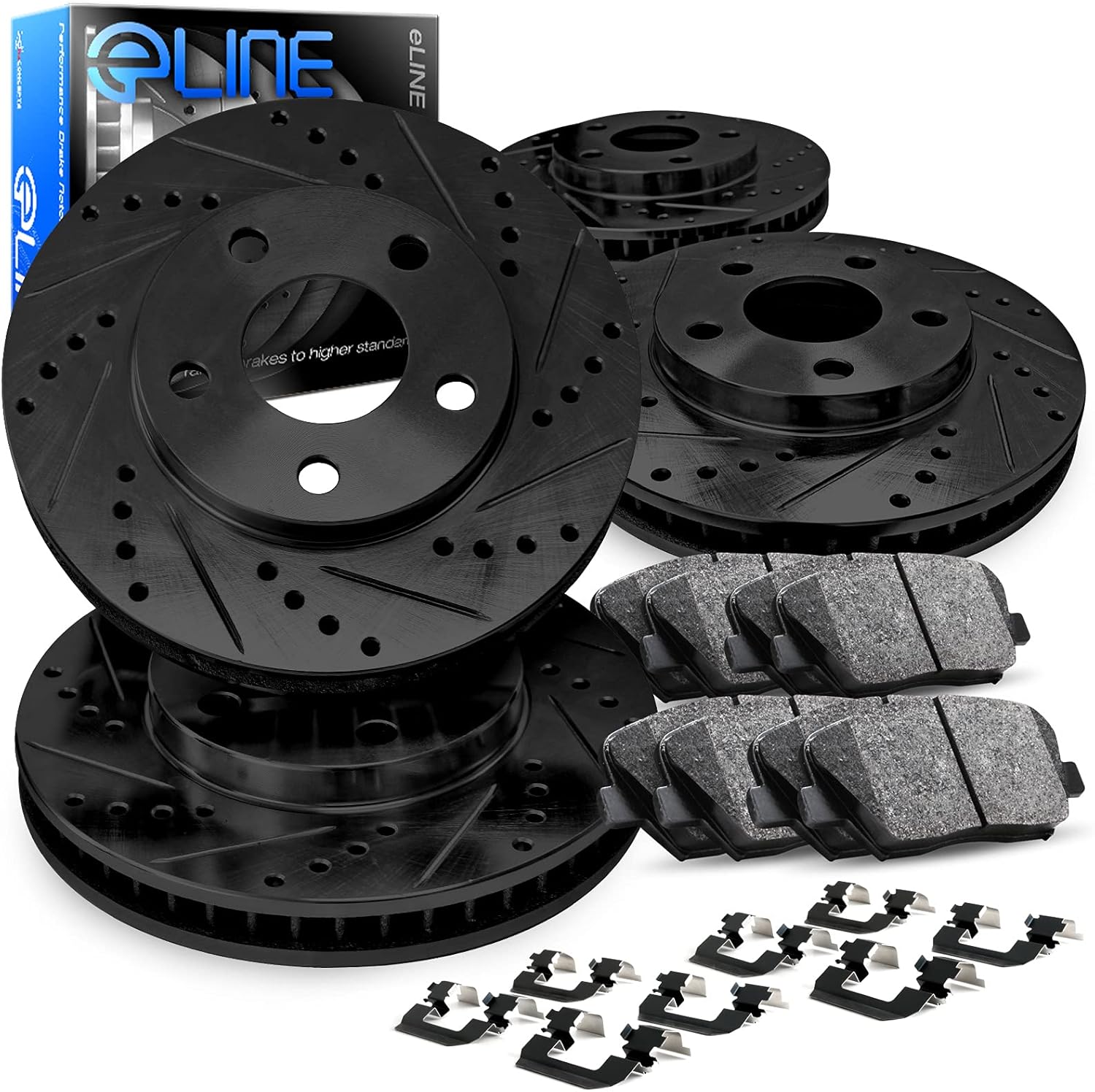 Front Rear Ceramic Brake Pads and Rotors Kit T7677