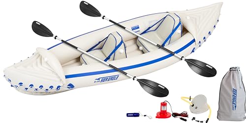 Two Person Inflatable Sport Kayak with Seats, Paddles, Bag and Electric Pump E16016