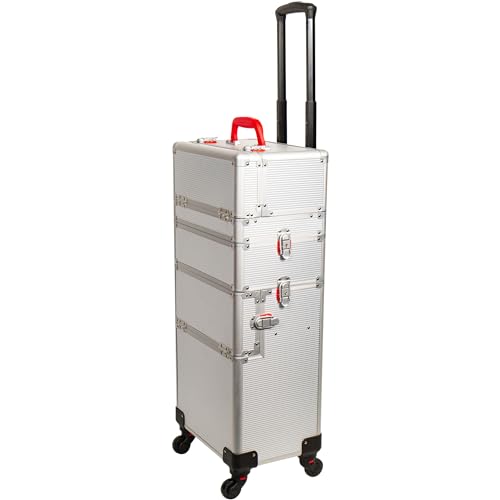 Large Capacity Rolling Makeup Train Case with Key Swivel Wheels P4090