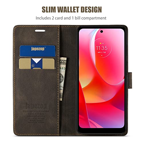 Blue Leather Wallet Case with Card Holder for Moto G Power 2022 C882009