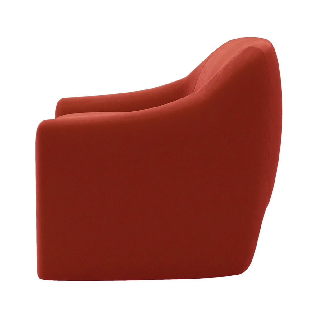 Rustic Red Velvet Accent Chair U2018