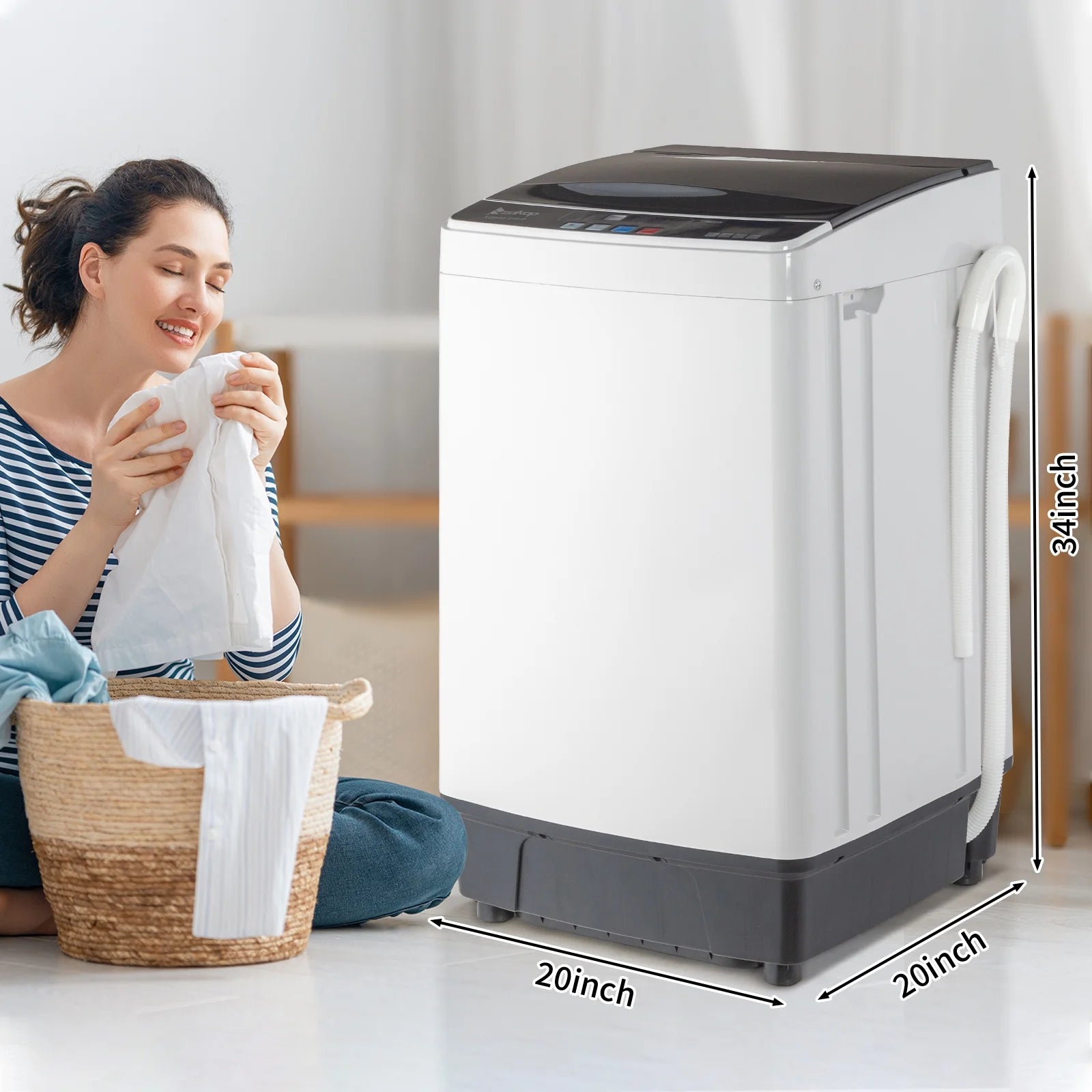 17.6 Lbs Portable Washing Machine with LED Display P441