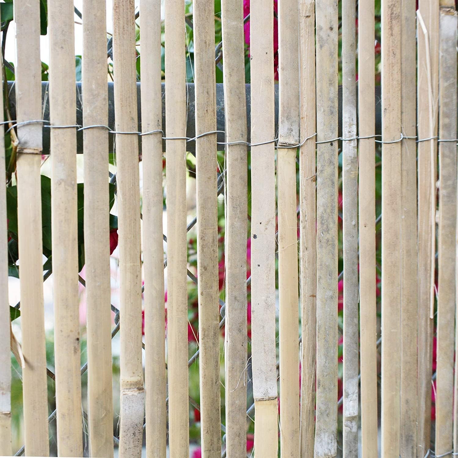 Natural Split Rolled Bamboo Fence Panel 4 ft H x 6 ft L M255176
