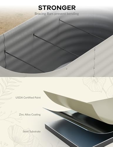 Oval Galvanized Steel Raised Garden Bed P746854