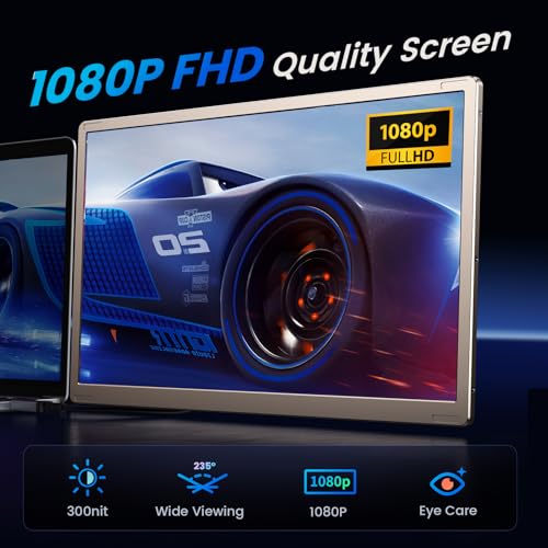 15.6" 1080P FHD Portable Monitor with Dual Speakers & Adjustable Stand L760067
