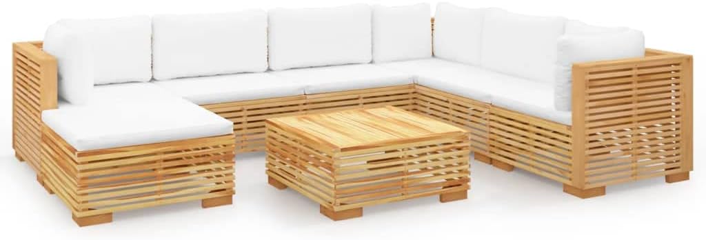 8 Piece Solid Wood Teak Patio Lounge Set with Cushions P9885