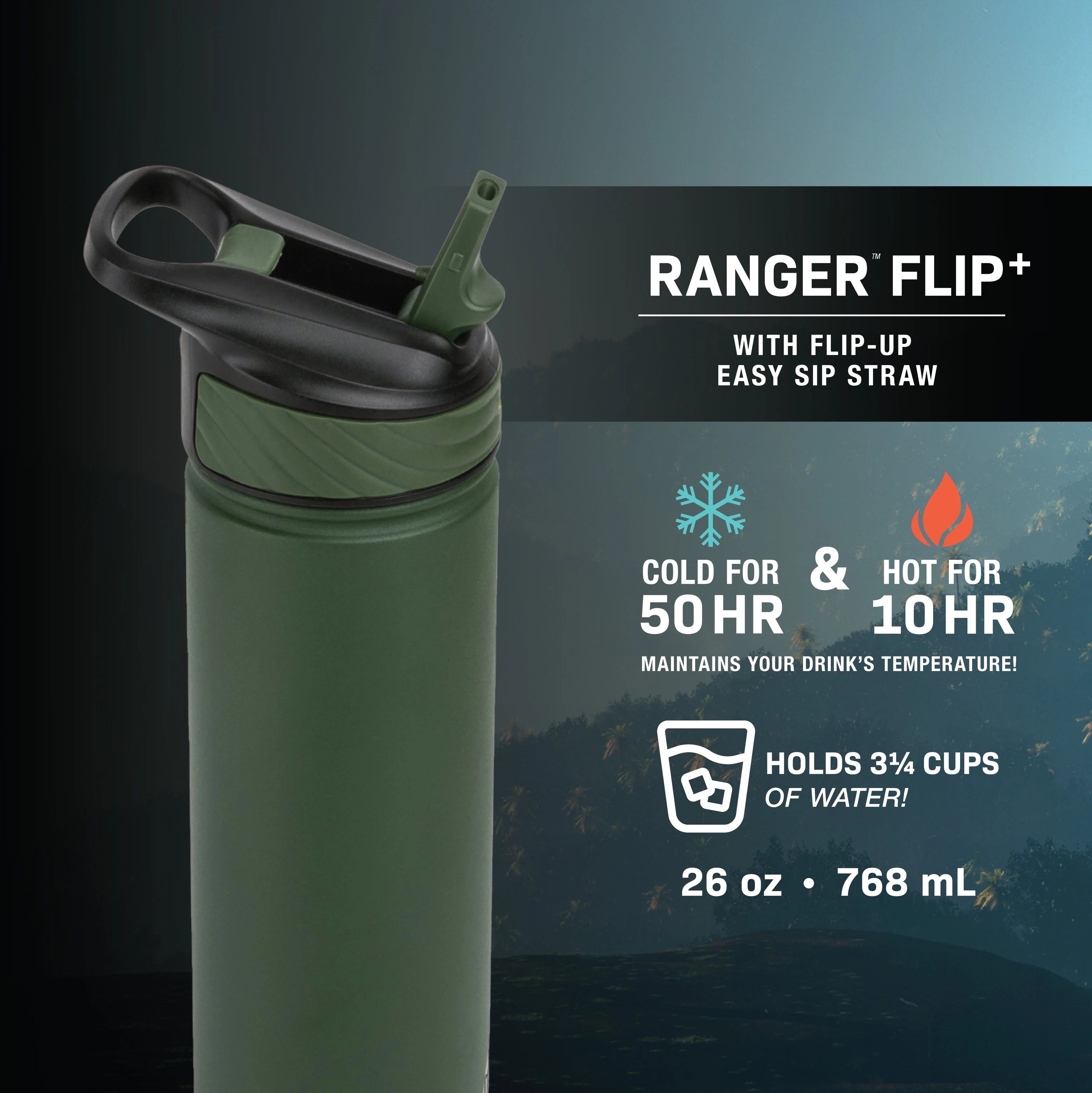 Black 26 oz Stainless Steel Water Bottle K37768