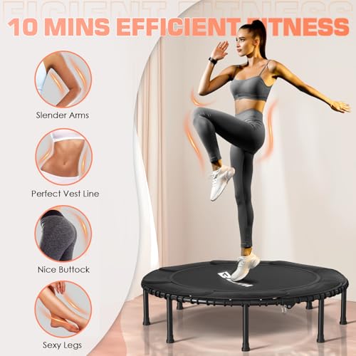 40"/48" Foldable Mini Trampoline with Durable Bungees F79457