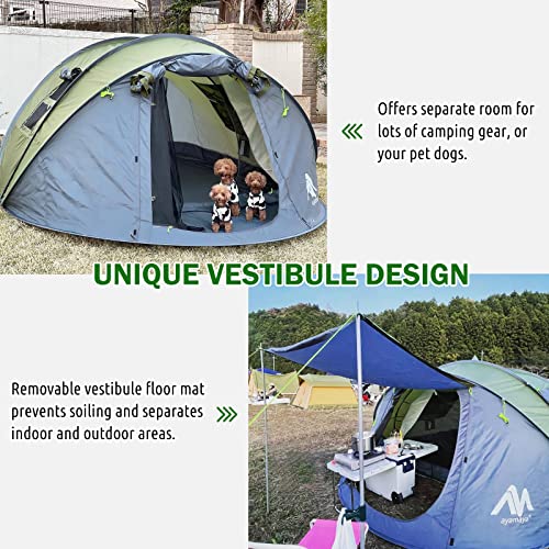6 Person Double Layer Waterproof Instant Tent with Vestibule & Porch V908761