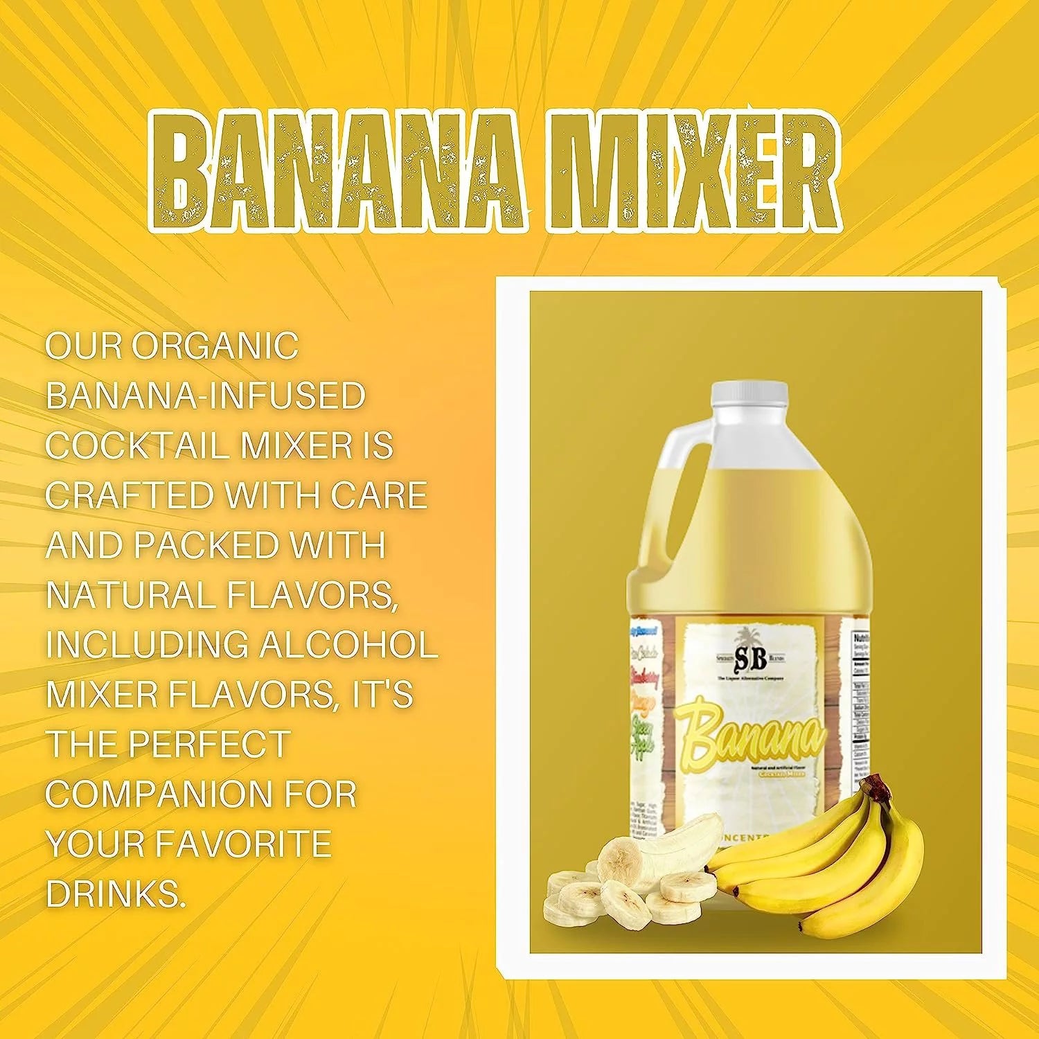 Banana Flavored Syrup Cocktail Mixer Concentrate, 1/2 Gallon Pack of 1 V257