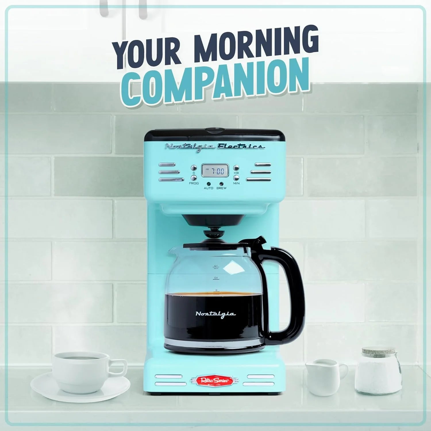 12-Cup Programmable Coffee Machine, Aqua A11837