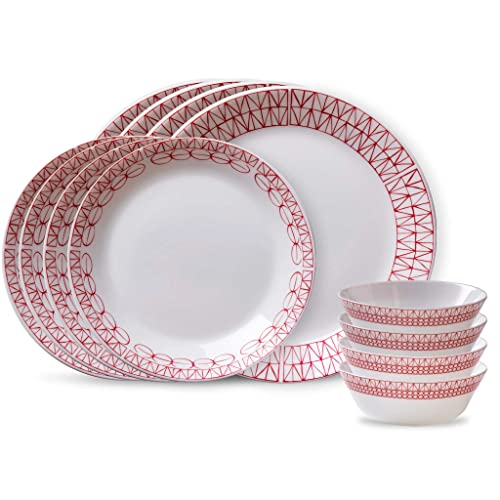 12-Pc Dinnerware Set, Service for 4, Glass Plate & Bowl Set Q371658