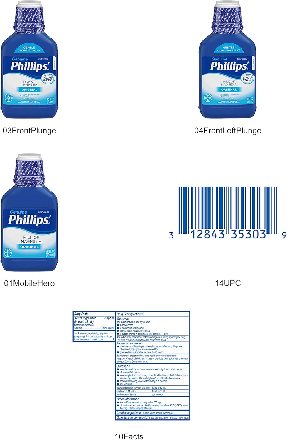 Milk of Magnesia Laxative, 26-Fluid-Ounce Bottle V675129