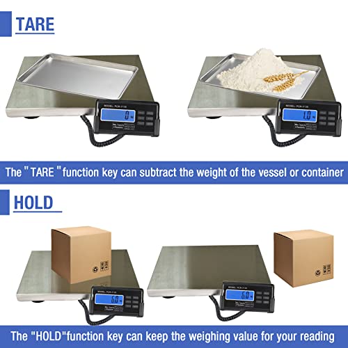 660lbs LCD Digital Platform Heavy Duty Portable Stainless Steel Shipping Scale S3128