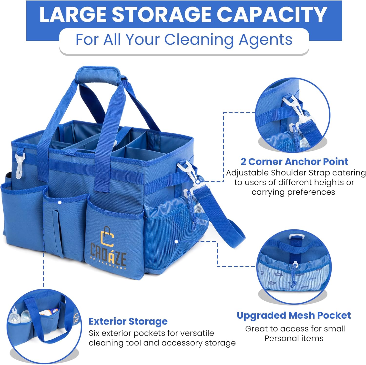 Large Cleaning Caddy Bag with 4 Adjustable Dividers R224181