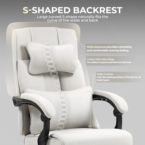 Black Fabric Executive Office Chair with Footrest N286