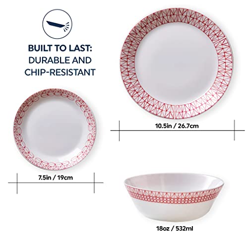 12-Pc Dinnerware Set, Service for 4, Glass Plate & Bowl Set Q371658