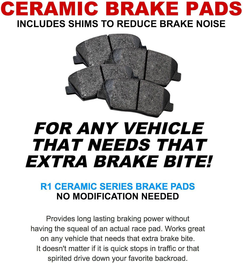 Front Rear Ceramic Brake Pads and Rotors Kit T7677