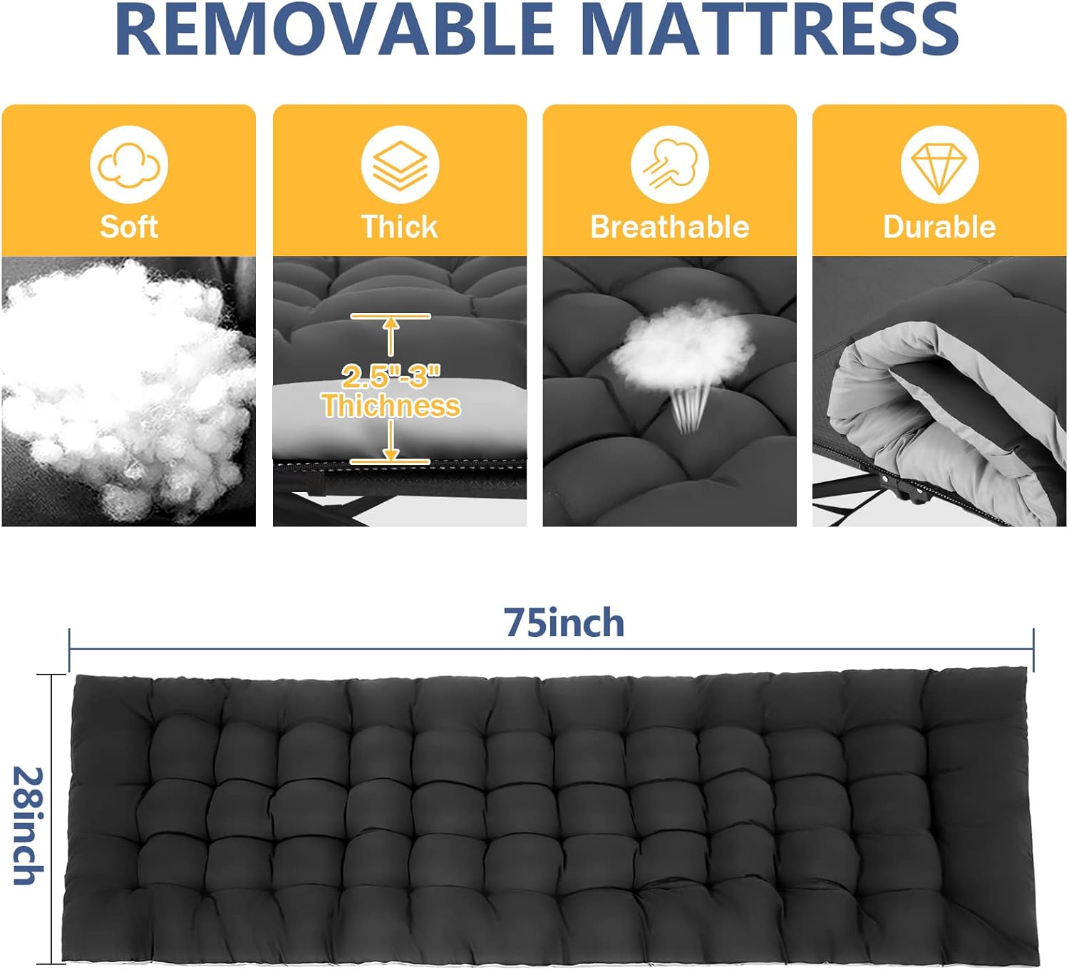 Folding Camping Cot with Carry Bag C47633