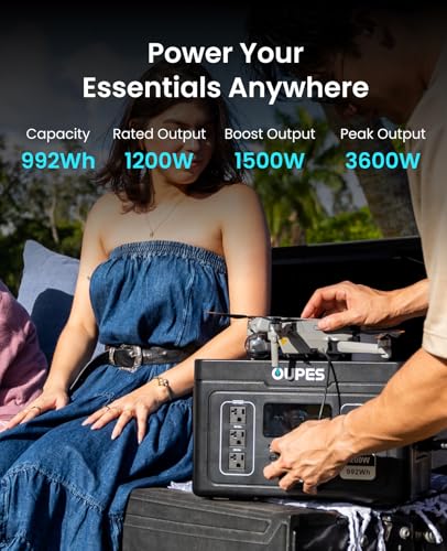 Portable Power Station 1200W 992Wh LiFePO4 Solar Generator with UPS 140W USB-C F531682