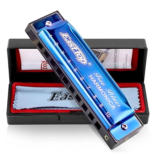 Diatonic Harmonica Key of C 10 Holes 20 Tones Silver grey T63998
