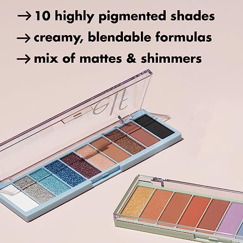 Ten Ultra-pigmented Blue & Purple Metallic Eyeshadow Palette L553202