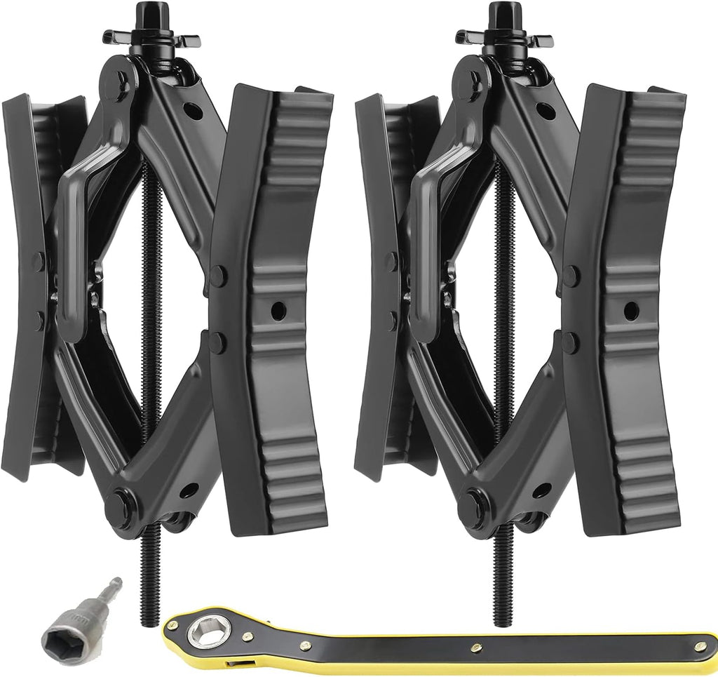 Heavy Duty RV Camper Wheel Tire Chock 2 Sets with Crank Handle V858