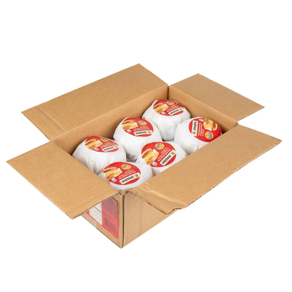5 oz. Hot & Spicy Sausage, Egg, and Pepperjack Cheese Breakfast Sandwich - 12/Case B504