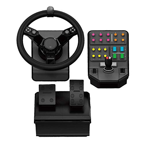 Steering Wheel Controller with Pedals and Side Panel for PC U6287