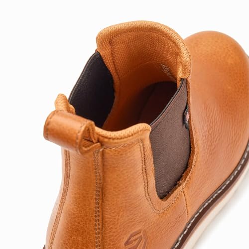6” Mens Western Work Boots, Soft Toe, Goodyear Welt, Slip on Work Boots Y8217