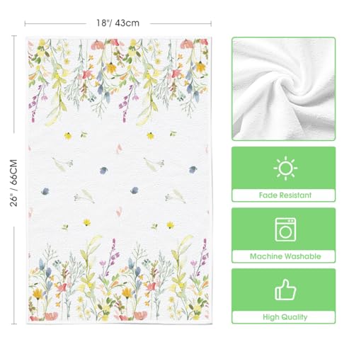 Set of 2 18x26 Inch Floral Christmas Kitchen Towels S118924