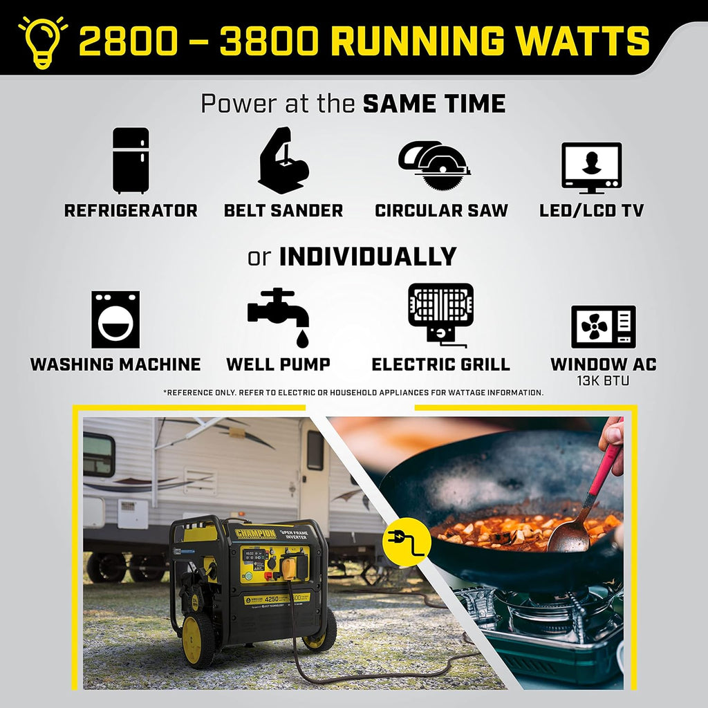 4250-Watt Wireless Remote Start Open Frame Inverter Generator C698