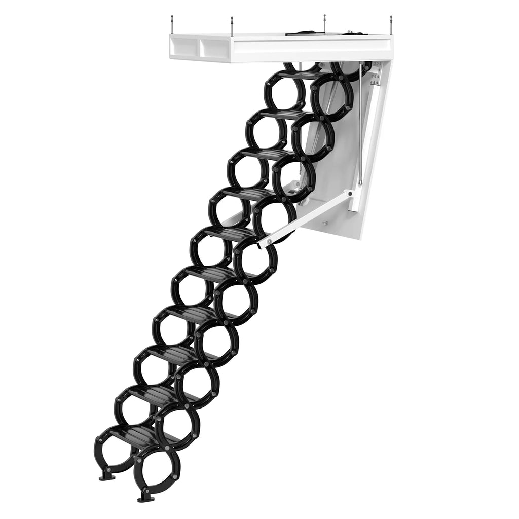 11 Steps Electric Aluminum Folding Ceiling Ladder with Remote N4541