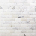 Beveled Marble Mosaic Tile White/Gray B56044