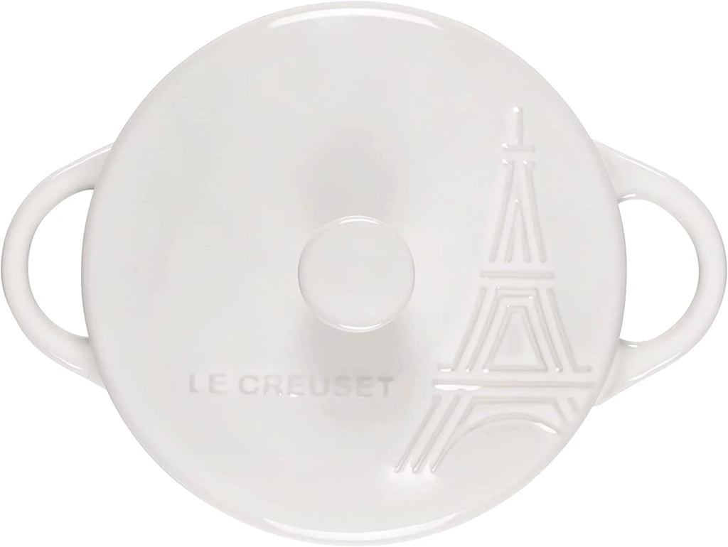 White 8 Ounce Stoneware Mini Round Cocotte B160609
