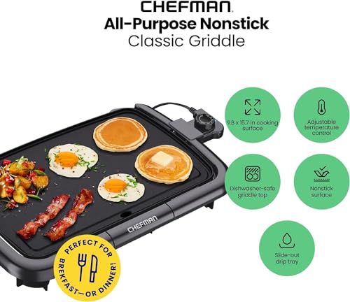 Nonstick Electric Griddle with Temperature Control S203