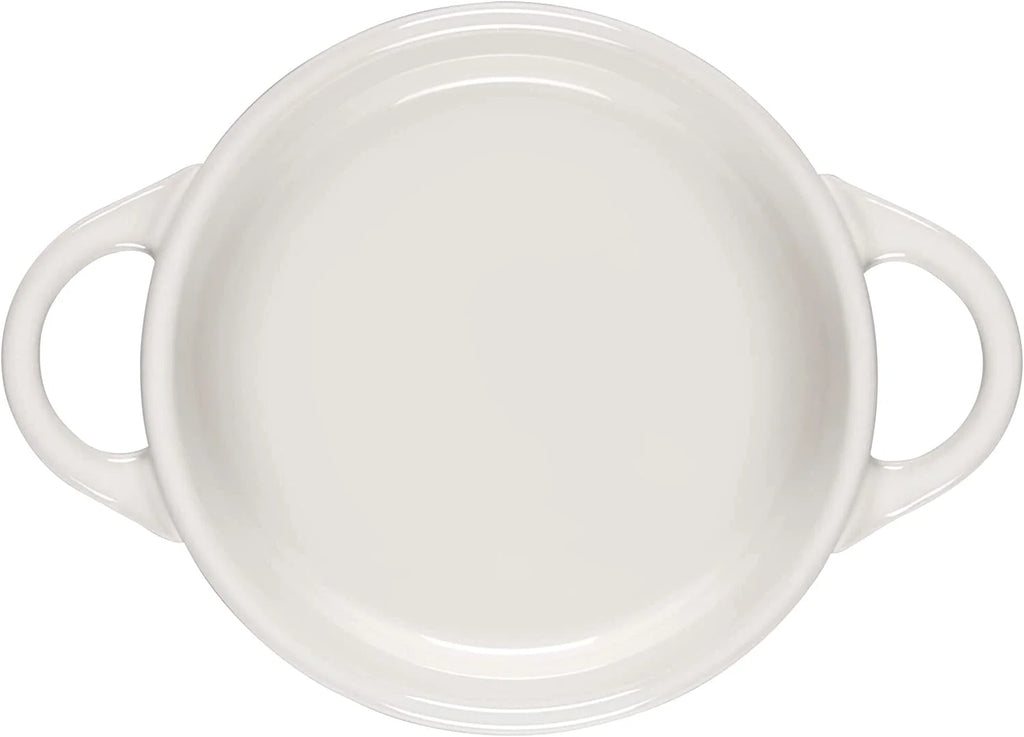 White 8 Ounce Stoneware Mini Round Cocotte B160609