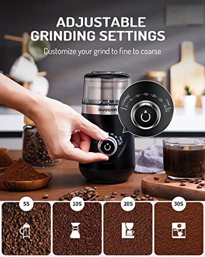Adjustable Electric Coffee Grinder with 1 Removable Stainless Steel Bowl, Silver E7855