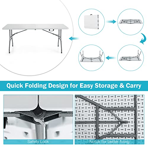 6FT Folding Camping Table with Carry Handle O350210
