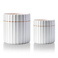 2 Pack White Ceramic Plant Pots with Drainage Hole X404
