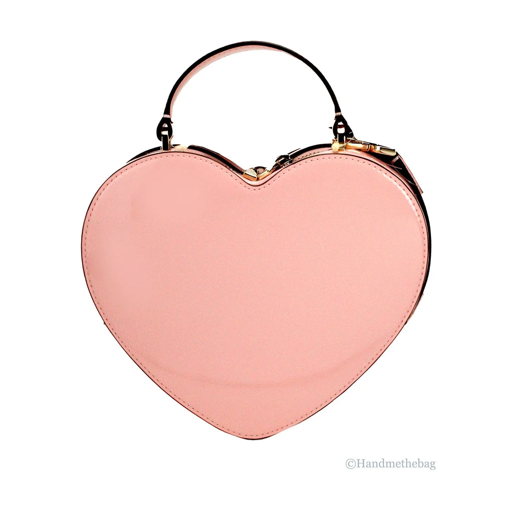 Patent Leather Top Handle Heart Crossbody Bag F163