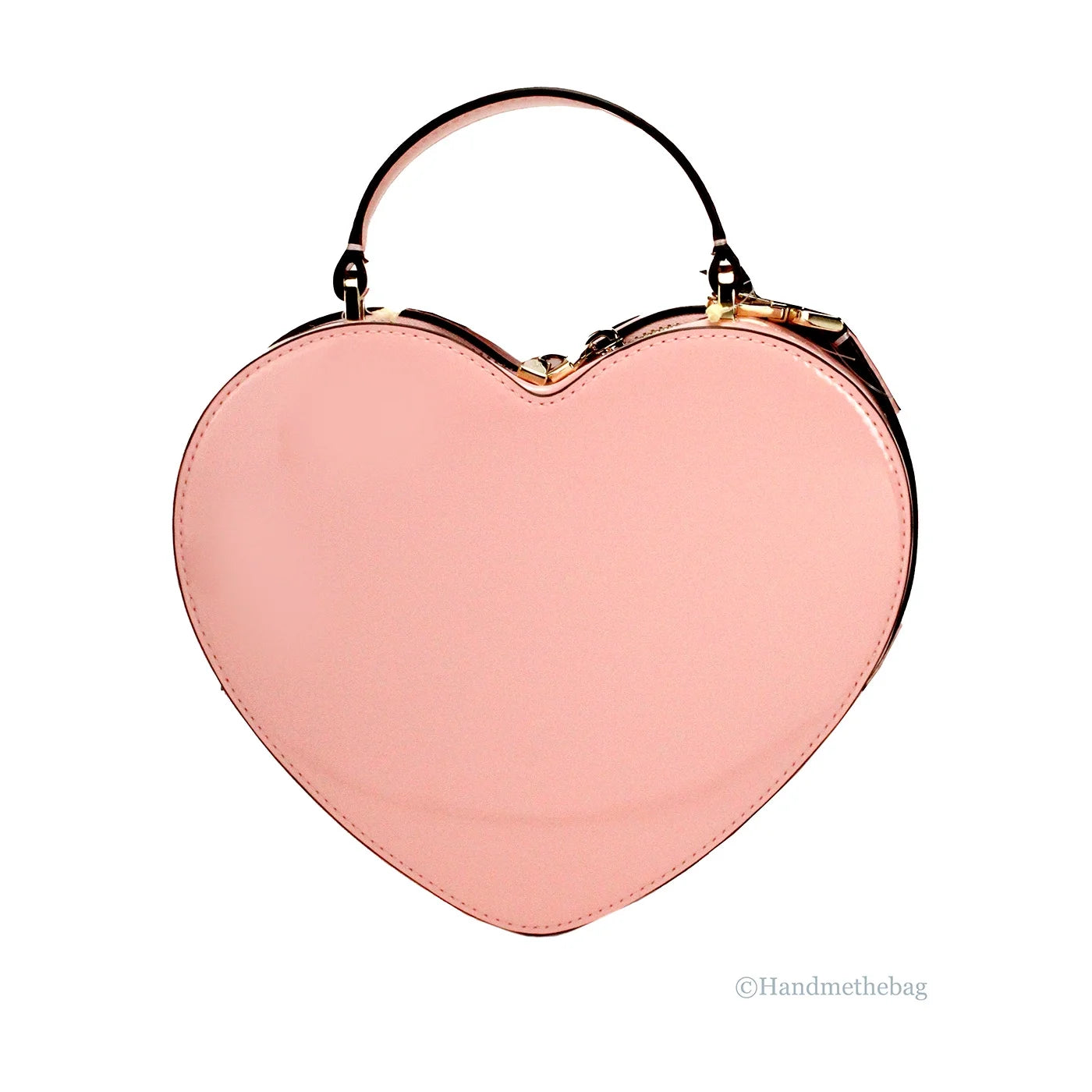 Patent Leather Top Handle Heart Crossbody Bag F163