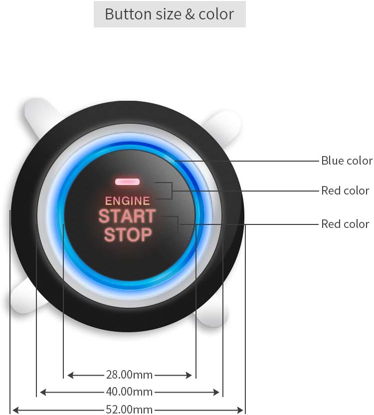 PKE Car Alarm Remote Starter Keyless Entry Push Start Button B28422
