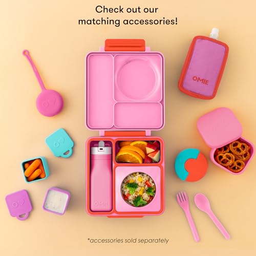 Insulated Bento Lunch Box with Leak Proof Vacuum Insulated Food Jar - 3 Compartments, Two Temperature Zones (Blue Sky) Z7355