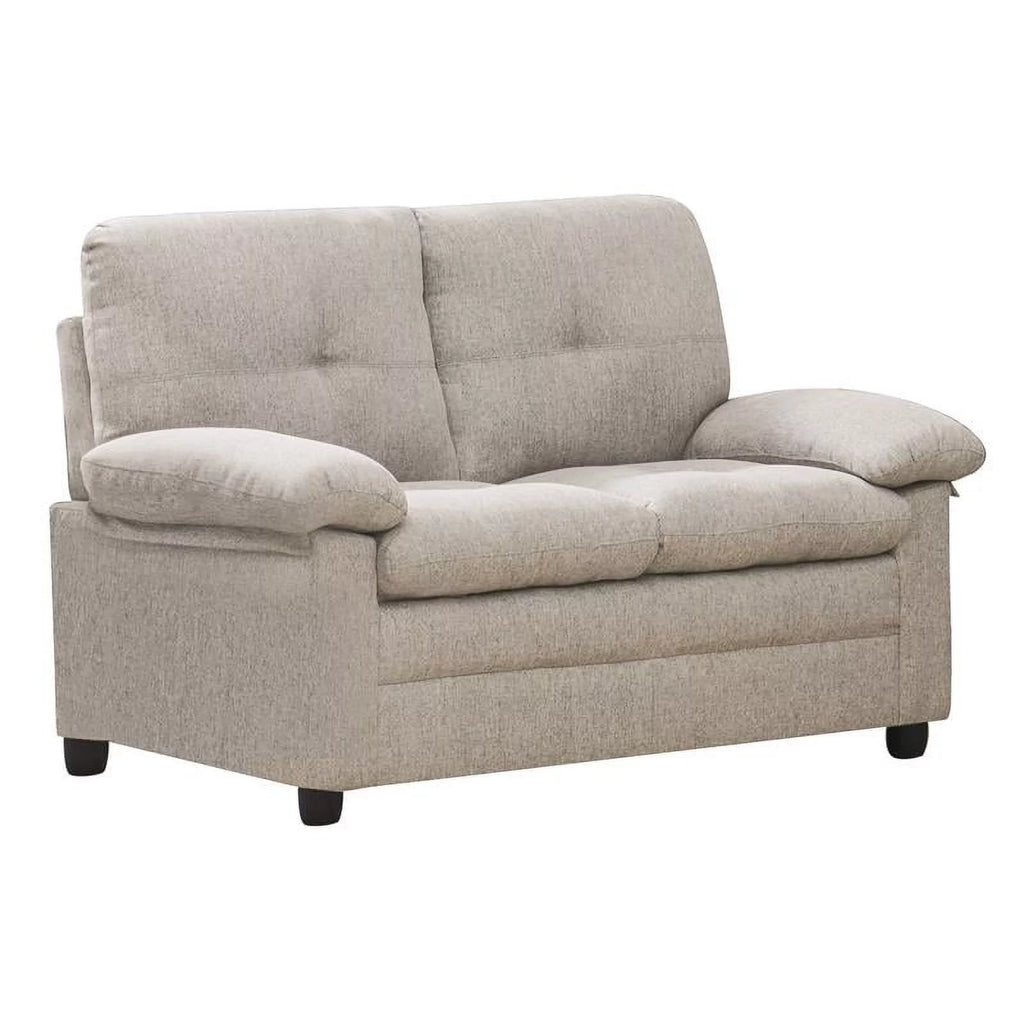 2 Piece Beige Hardwood Sofa and Loveseat Set C568